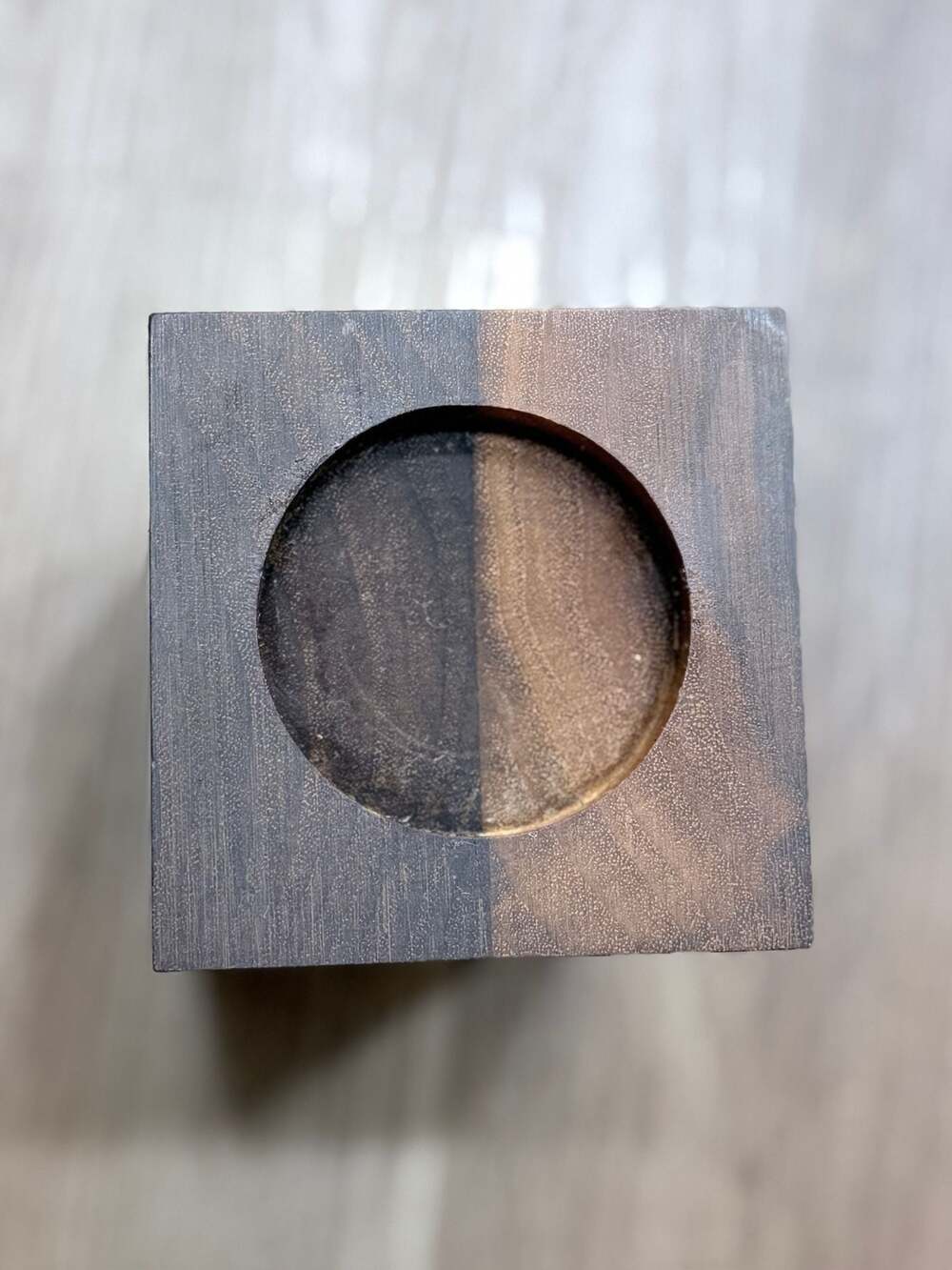 Simon Pearce Walnut Wood Pillar Candle Holder Square Base - Picture 3 of 4
